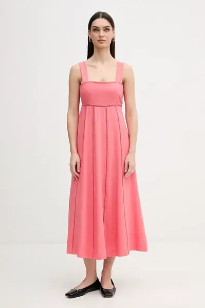 Šaty s příměsí lnu Dkny