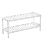 Boxxx REGÁL NA BOTY, bílá, bambus, 70/33/26 cm