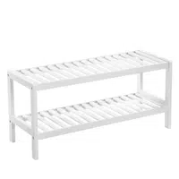 Boxxx REGÁL NA BOTY, bílá, bambus, 70/33/26 cm