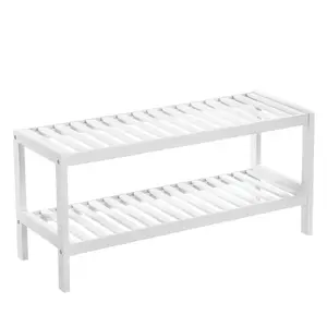 Boxxx REGÁL NA BOTY, bílá, bambus, 70/33/26 cm