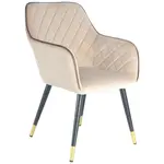 MID.YOU ŽIDLE S PODRUČKAMI, samet, hnědá, béžová