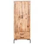 MID.YOU SKŘÍŇ NA ODĚV, přírodní barvy, černá, mangové dřevo, 75/192/45 cm
