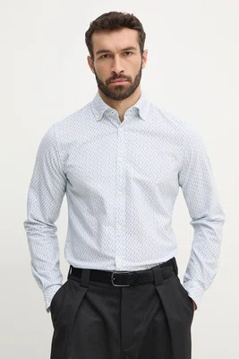 Bavlněná košile Joop! bílá barva, regular, s límečkem button-down, 30044861