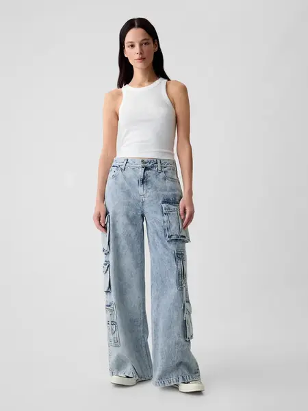 GAP Jeans Mid Rise Cargo Baggy - Ladies
