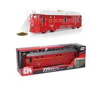 Vlak na zotrvačník s efektmi a projekciou červený 33cm