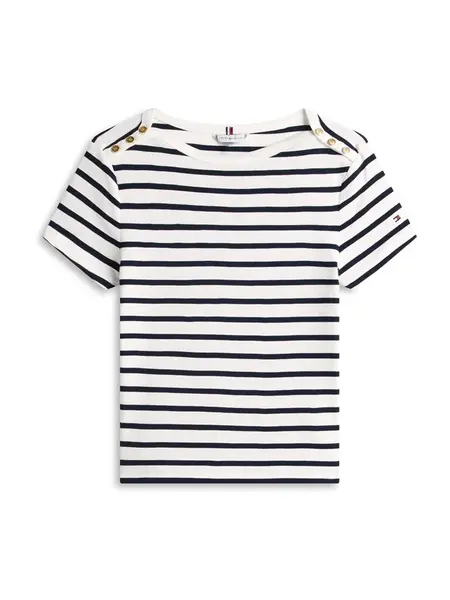 TOMMY HILFIGER Tričko  tmavomodrá / biela