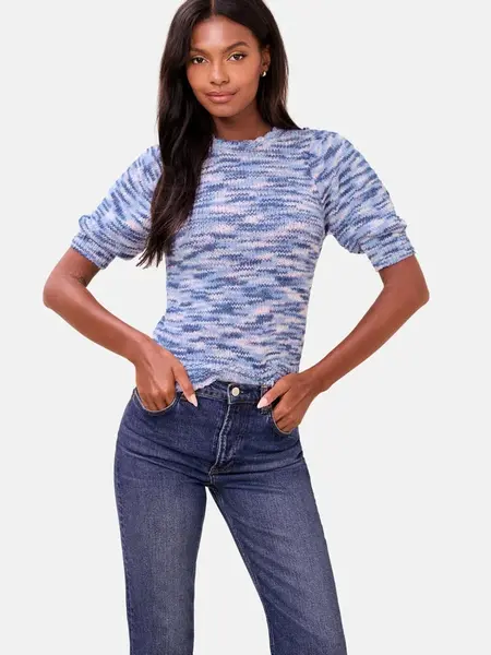 Lipsy Sveter  svetlomodrá / ružová / biela