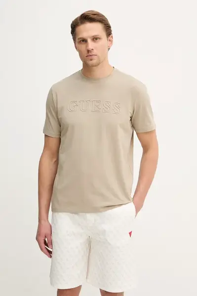 Guess  tričko pánské bavlněné s elastanem ALPHY