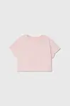 Dětské bavlněné tričko Pepe Jeans NICKY růžová barva