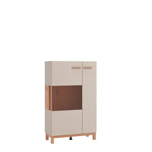 Hom`in VYSOKÁ KOMODA, kašmírová, dub artisan, 77/35/127,5 cm