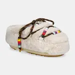 Pantofle Moon Boot MB MULE FAUX FUR BEADS béžová barva, 80D1460250 L002