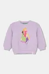 Dětská bavlněná mikina United Colors of Benetton fialová barva, s potiskem, 3J68G10H7
