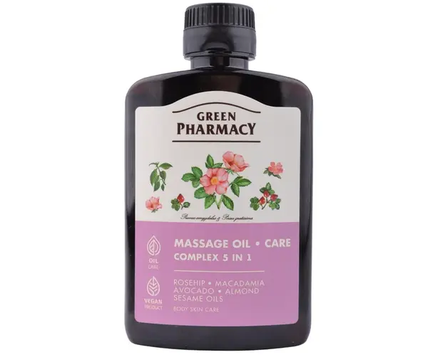 Komplexní tělový a masážní olej Green Pharmacy Massage Oil Care Complex 5 in 1 - 200 ml