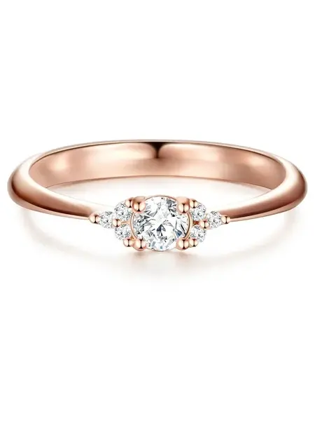 Trilani Prsteň  ružové zlato / priehľadná