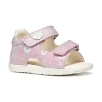 Semišové sandály Geox SANDAL MACCHIA růžová barva