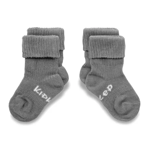 KipKep dětské ponožky Stay-on-Socks 0-6m 2páry Pebble Grey