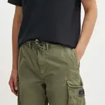 Bavlněné šortky Superdry zelená barva