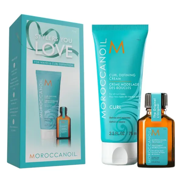 Dárková sada pro definici vlnitých a kudrnatých vlasů Moroccanoil Stylers You Love For Waves  a  Curl Definition + dárek zdarma