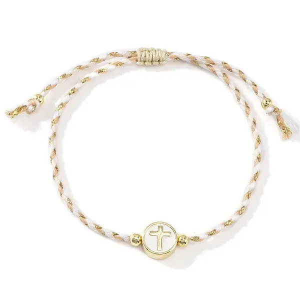 Brass Enamel Bead Braided Bead Bracelets