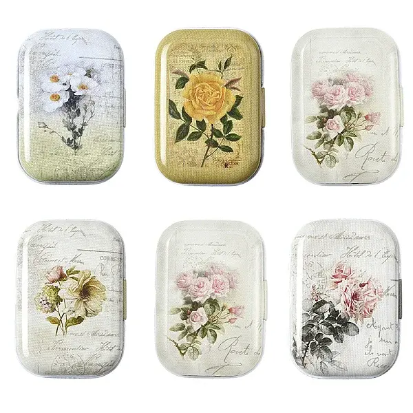 8Pcs Floral Printed Tinplate Storage Boxes