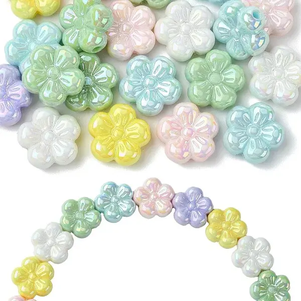 20Pcs UV Plating Opaque Acrylic Beads
