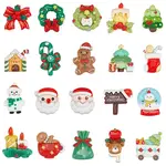 80Pcs 20 Styles Christmas Opaque Resin Cabochons