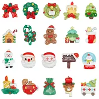 80Pcs 20 Styles Christmas Opaque Resin Cabochons