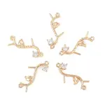 5Pcs Brass Micro Pave Cubic Zirconia Links Connectors