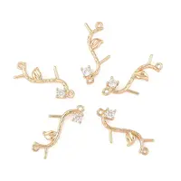 5Pcs Brass Micro Pave Cubic Zirconia Links Connectors