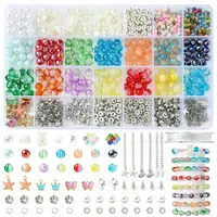 DIY Alloy Enamel & Glass & CCB Plastic Bracelets Jewelry Making Kits