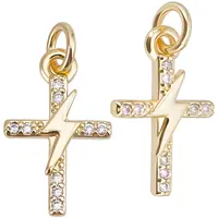 Rack Plating Brass Micro Pave Cubic Zirconia Pendants