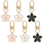 6Pcs 3 Colors Flower Alloy Enamel Pendant Decorations