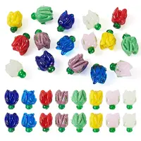 16Pcs 8 Colors Handmade Lampwork Beads