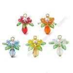 10Pcs 5 Colors Glass Pendants