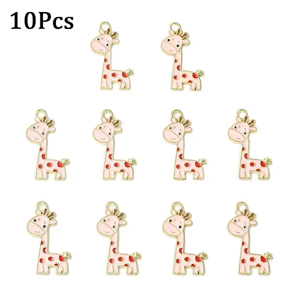 10Pcs Alloy Enamel Pendants