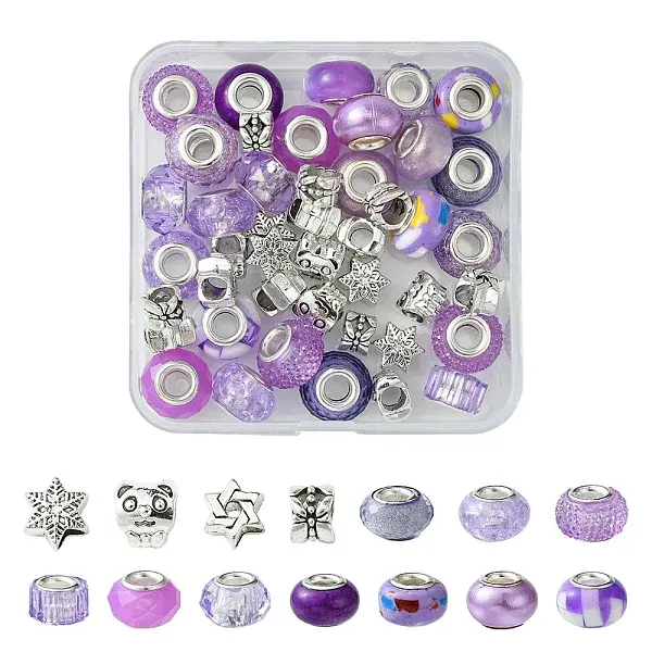 DIY Tibetan Style Alloy & Resin European Beads Making Finding Kits