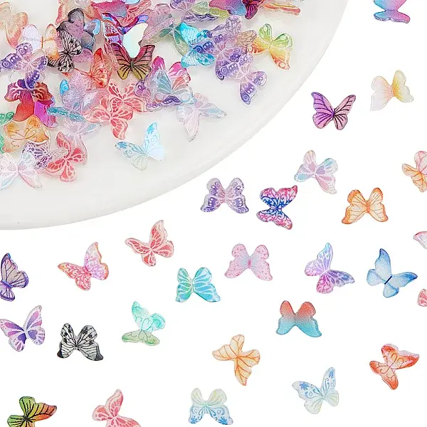 100Pcs Butterfly Resin Cabochon
