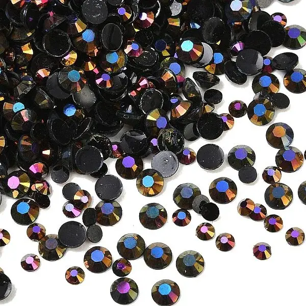 Electroplated Transparent Flat Back Resin Rhinestone Cabochons