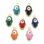 50Pcs Brass Enamel Pendants