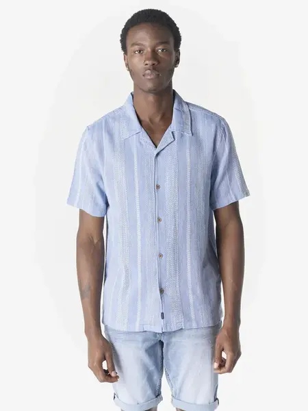 KOROSHI Košeľa  modrá melírovaná / biela