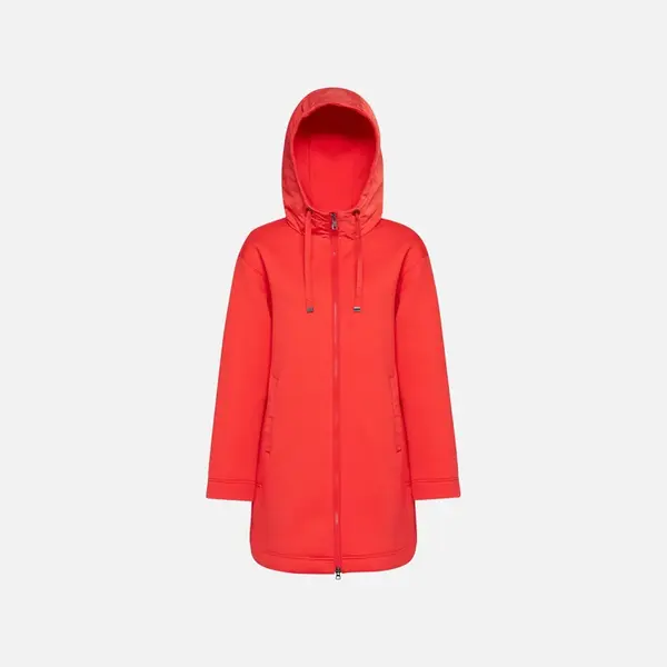 Červená dámská parka Geox Sweater - Dámské