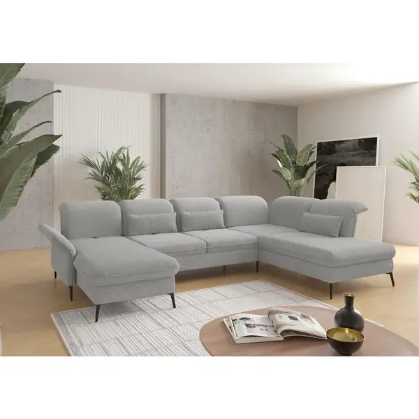 Sit & More SEDACÍ SOUPRAVA, textil, světle šedá