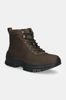 Kožené trapery Calvin Klein Jeans HYBRID WP BOOT LACEUP REBELLIOUS pánské, hnědá barva, YM0YM01077