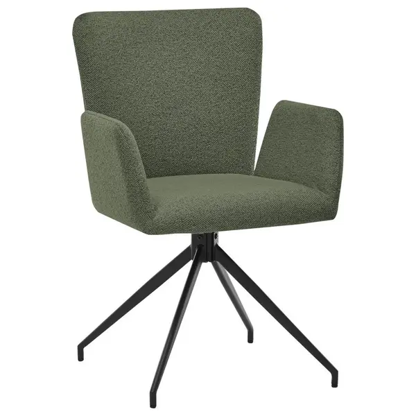 SetOne by Musterring ŽIDLE S PODRUČKAMI, ocel, buklé, zelená, černá