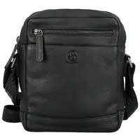 Pánská kožená crossbody taška černá - Bellugio Serchio