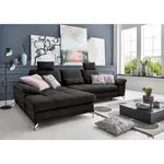 Sit & More ROHOVÁ SEDAČKA, textil, černá