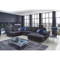 Sit & More SEDACÍ SOUPRAVA, textil, tmavě modrá