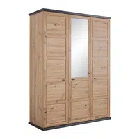 Hom`in ŠATNÍ SKŘÍŇ SE ZRCADLEM, tmavě šedá, dub artisan, 154/209/60 cm