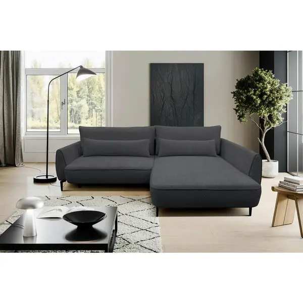 MID.YOU ROHOVÁ SEDAČKA, textil, tmavě šedá