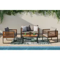 Ambia Garden ZAHRADNÍ SESTAVA 4dílné, dřevo, kov, textil